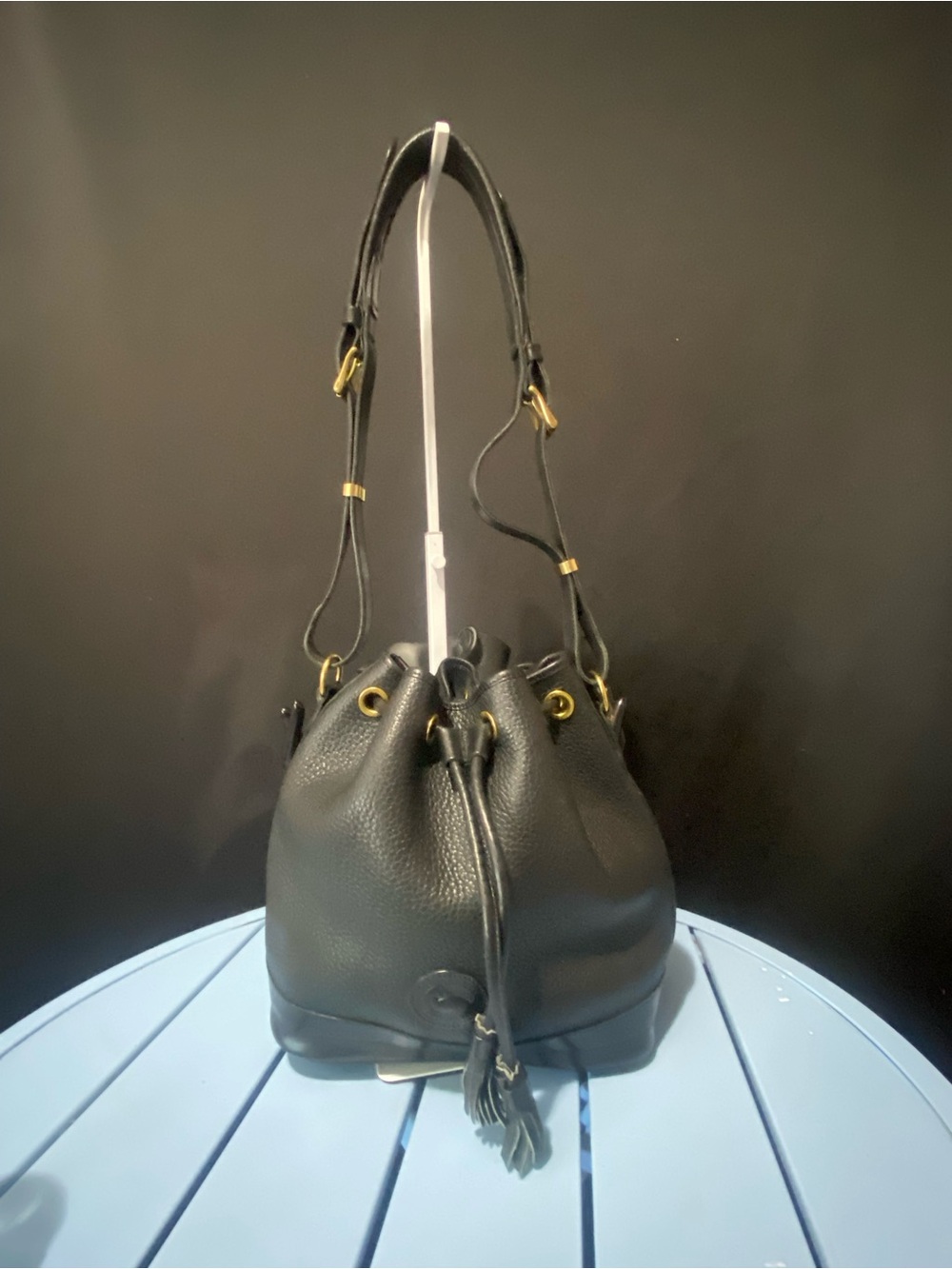 Dooney Bourke Black Leather Shoulder Bag Vintage Y2K Satchel Purse